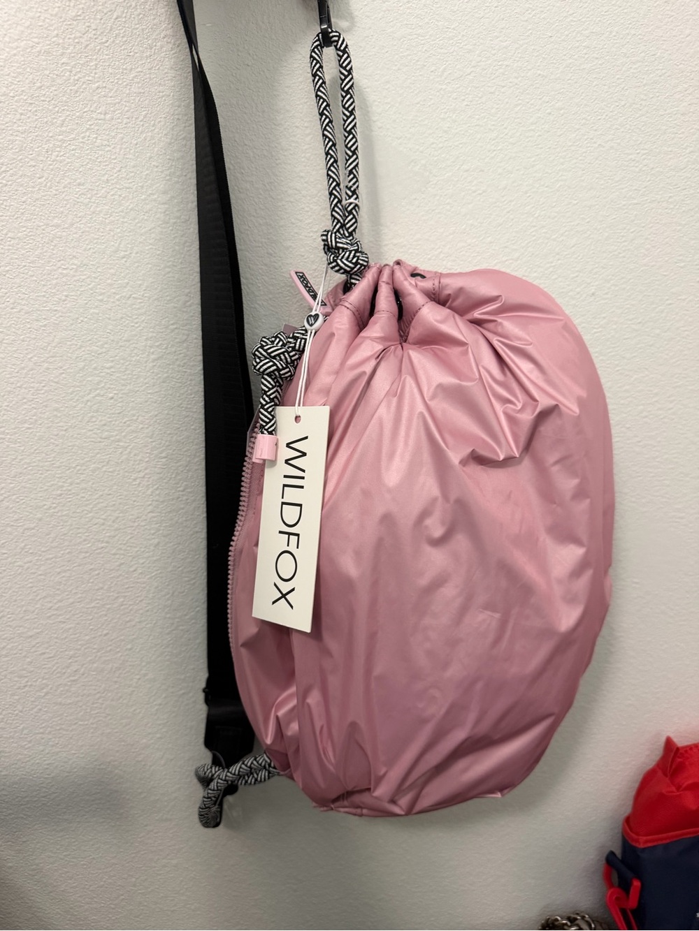 Wildfox Dusty Pink Drawstring Crossbody Bag